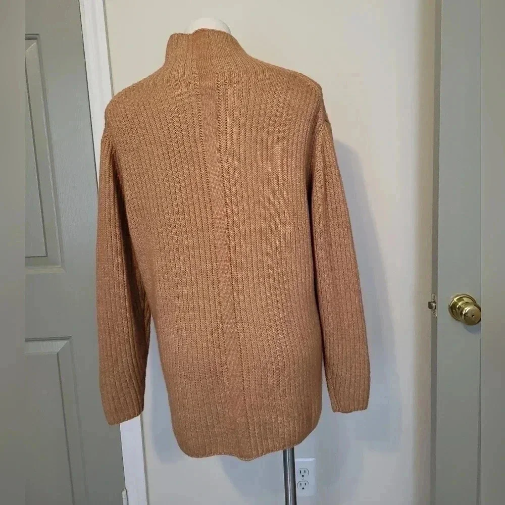 Elizabeth & James Tan/Brown Knit Mockneck Soft Sweater(Large)